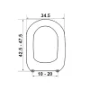 Κάλυμμα λεκάνης LINDA Ideal Standard Διάσταση: 42,5 - 47,5cm / 34,5cm