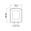 Κάλυμμα λεκάνης Quadro Τετράγωνο Διάσταση : 40-44cm / 35,6cm